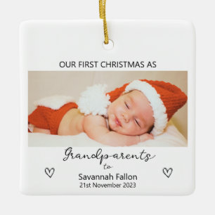 Ornement En Céramique Notre premier Noël en grands-parents