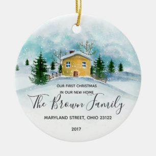Ornement En Céramique Notre premier Noël en notre nouveau cadeau à la