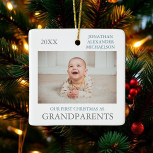 Ornement En Céramique Notre premier Noël en tant que grands-parents