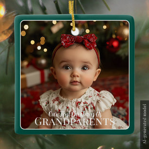 Ornement En Céramique Notre premier Noël en tant que grands-parents Peti