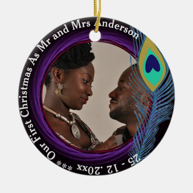 Ornement En Céramique Notre premier Noël en tant que M. et MRS. (Devant)