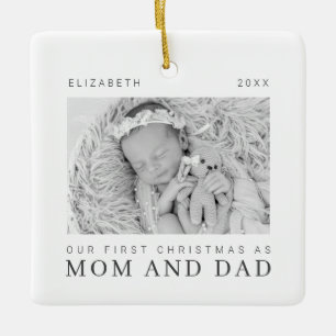 Ornement En Céramique Notre premier Noël en tant que maman et papa Chic