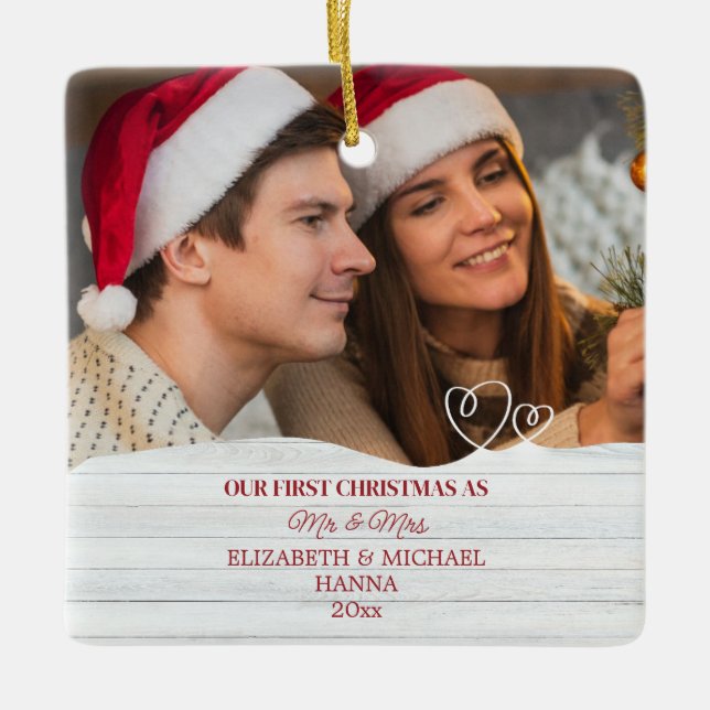 Ornement En Céramique Notre premier Noël Marié Mr & Mrs Ceramic Ornam (Devant)