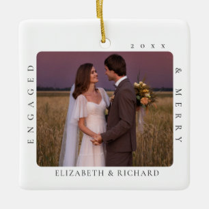 Ornement En Céramique Notre premier Noël minimaliste moderne engagé & Jo