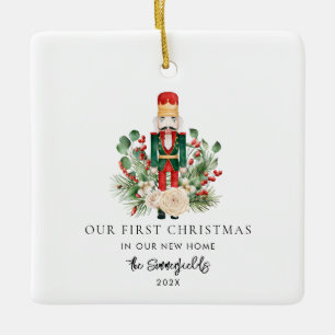 Ornement En Céramique Notre première photo de Noël Nouveau Home Nutcrack