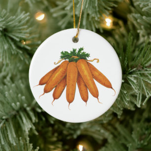 Ornement En Céramique Nourriture vintage, Bund de carottes biologiques L