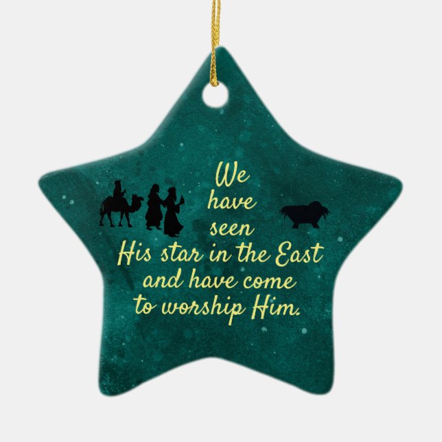 Ornement En Céramique Nous avons vu l'étoile (Devant)