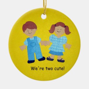 Ornement En Céramique Nous sommes deux mignons !