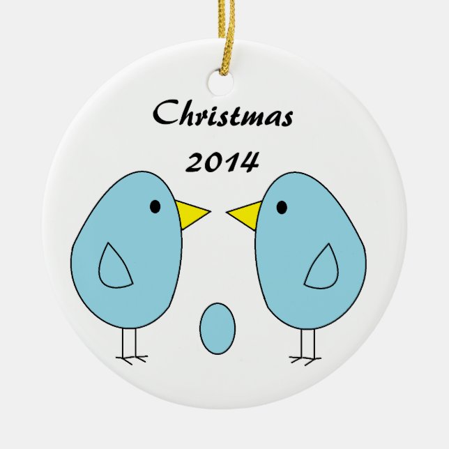 Ornement En Céramique "Nous sommes Eggspecting ! "Ornement de Noël (Devant)