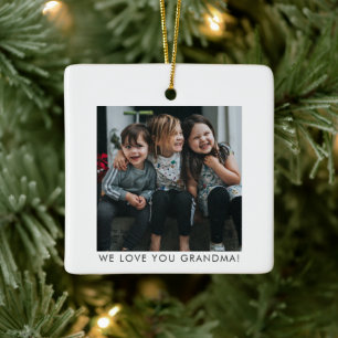 Ornement En Céramique Nous vous aimons grand-mère Photo Simple Personnal