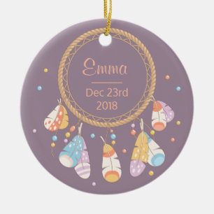 Ornement En Céramique Nouveau souvenir tribal de bébé de Dreamcatcher