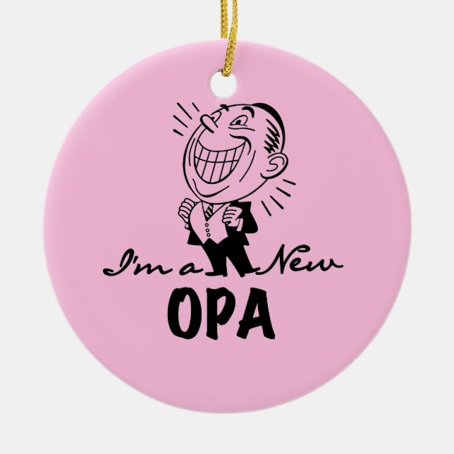 Ornement En Céramique Nouveaux T-shirts et cadeaux de sourire d'Opa (Devant)