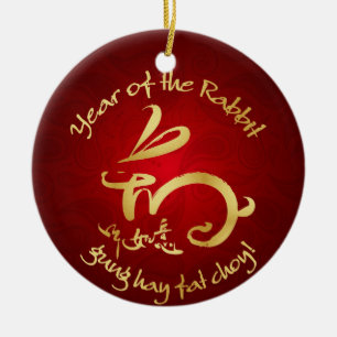 Ornement En Céramique Nouvelle année chinoise - 2011 ans du lapin