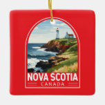 Ornement En Céramique Nouvelle-Écosse Canada Travel Art Vintage<br><div class="desc">Nouvelle-Écosse conception de déplacement vectoriel rétro. La Nouvelle-Écosse est presque entièrement entourée d'eau et compte plus de 13 000 km de côtes,  des milliers de lacs,  des vallées luxuriantes,  quatre sites du patrimoine mondial de l'UNESCO,  les marées et les baleines les plus élevées du monde !</div>