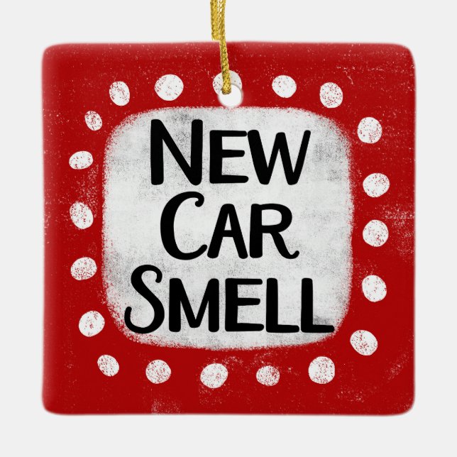 Ornement En Céramique Nouvelle odeur de voiture (Devant)