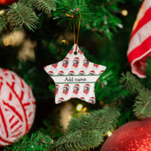Ornement En Céramique Nouvelle race de chien Newfypoo Étoiles de Noël