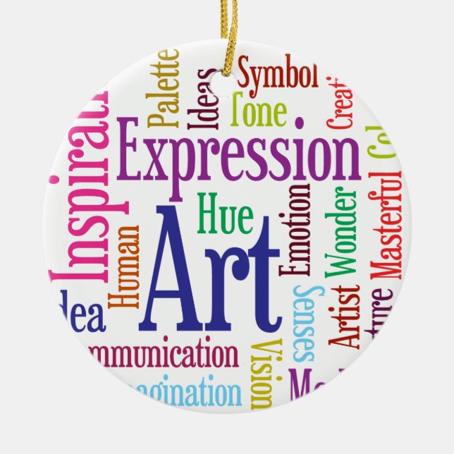 Ornement En Céramique Nuage de mot de l'art et de l'inspiration de (Devant)