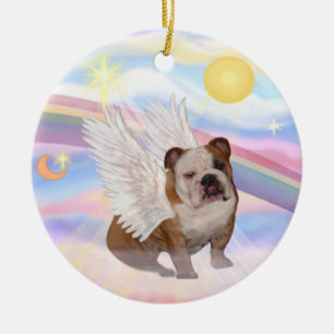 Ornement En Céramique Nuages - Anglais Bulldog Angel