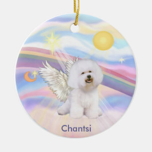 Ornement En Céramique Nuages - Bichon Frise Angel Chantsi