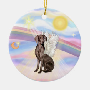 Ornement En Céramique Nuages - Weimaraner Angel