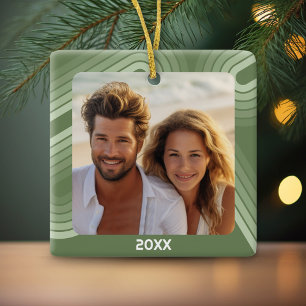 Ornement En Céramique Nuances minimes modernes de rayures de genièvre - 