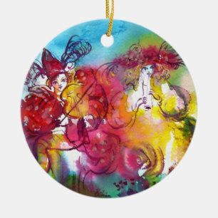 Ornement En Céramique NUIT DU CARNAVAL / Mascarade vénitienne, Musique d