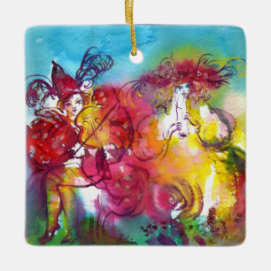 Ornement En Céramique NUIT DU CARNAVAL / Mascarade vénitienne, Musique d