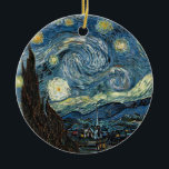 Ornement En Céramique Nuit Van Gogh Starry<br><div class="desc">Vincent Van Gogh célèbre peinture étoile nuit</div>