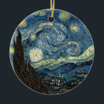 Ornement En Céramique Nuit Van Gogh Starry<br><div class="desc">Vincent Van Gogh célèbre peinture étoile nuit</div>