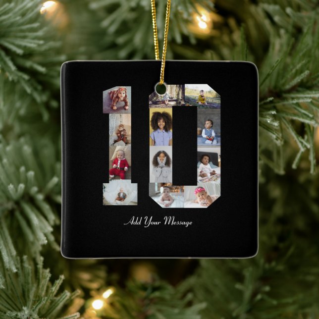 Ornement En Céramique Numéro 10 Collage photo (Arbre)