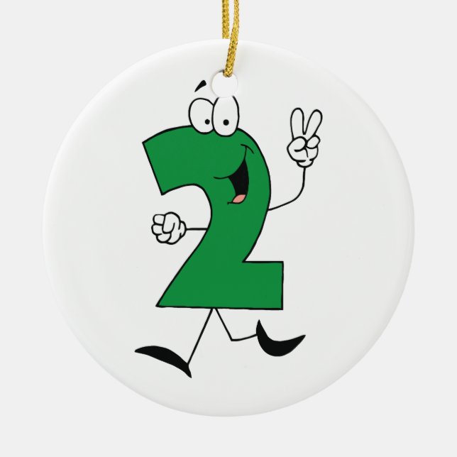 Ornement En Céramique Numéro 2e Anniversaire Tshirts et cadeaux (Devant)