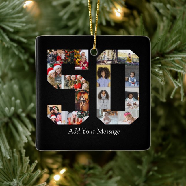 Ornement En Céramique Numéro 50 Collage photo (Arbre)