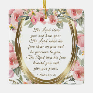 Ornement En Céramique Numéros 6:24-26 Le Seigneur vous bénisse Noël