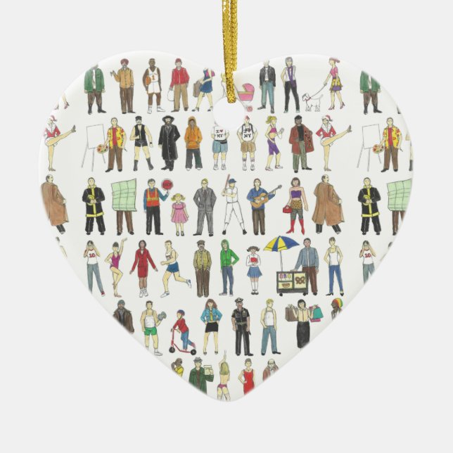 Ornement En Céramique NYC New York Citoyens Citoyens Résidents Art (Devant)