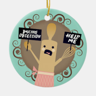 Ornement En Céramique Obsession de cuisson couleur personnalisée ornemen