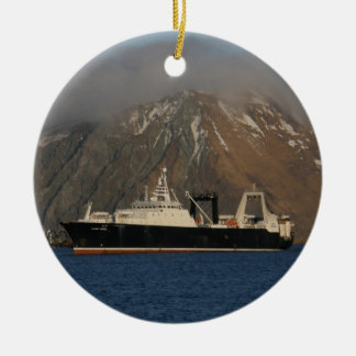 Ornement En Céramique Océan de l'Alaska, chalutier usine en Alaska
