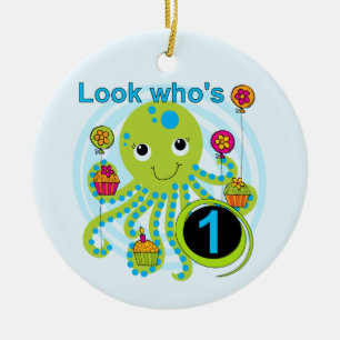 Ornement En Céramique Octopus 1er Anniversaire T-shirts et cadeaux