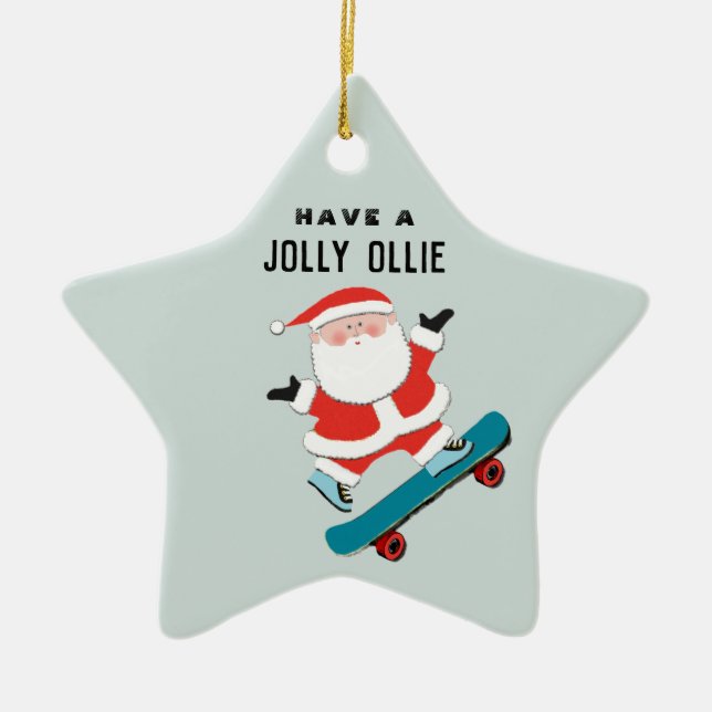 Ornement En Céramique Offre de vacances de planche à roulettes (Devant)