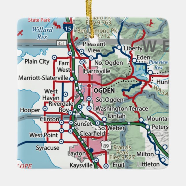 Ornement En Céramique Ogden Utah (Devant)