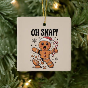 Ornement En Céramique Oh Snap ! Chapeau de Père Noël en biscuit de Noël