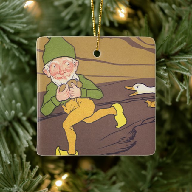 Ornement En Céramique Oie fable de l'Aesope vintage qui a pondu l'Oeuf d (Arbre)