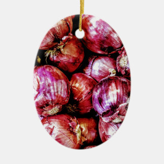 Ornement En Céramique Oignon rouge