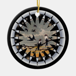 Ornement En Céramique Oiseau bleu de pendentif en céramique de bonheur