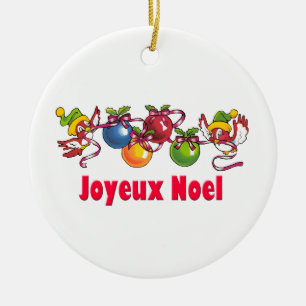 Ornement En Céramique Oiseaux français de Noël