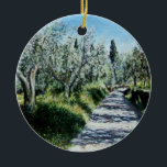 ORNEMENT EN CÉRAMIQUE OLIVIERS EN RIMAGGIO<br><div class="desc">Vieille campagne dans le sud de Florence : RIMAGGIO / BAGNO A RIPOLI - Italie,  collection privée Peinture à l'huile sur toile 1976</div>