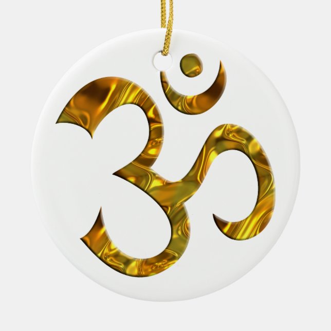 ORNEMENT EN CÉRAMIQUE OM / AUM - OR (Devant)