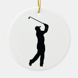 Ornement En Céramique Ombre de silhouette noire de golf