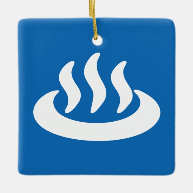 Ornement En Céramique Onsen ♨ Hot Spring 温 泉 Japonais (Devant)