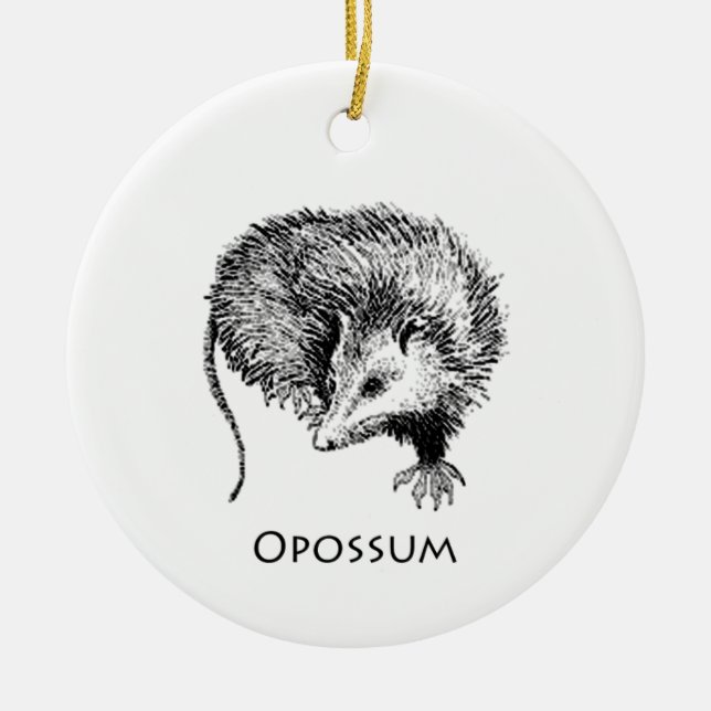 Ornement En Céramique Opossum (schéma) (Devant)
