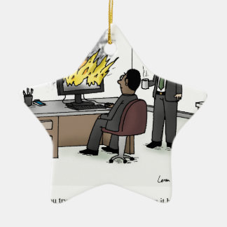 Ornement En Céramique Ordinateur et bande dessinée drôles de bureau de